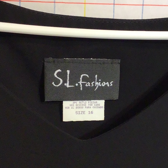 S.L. FASHIONS women’s skirt w/top sz 16 black NWT - Picture 4 of 7